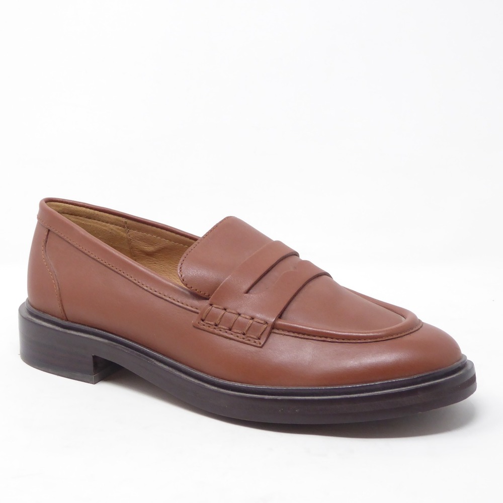 Madewell Womens The Vernon Penny Loafer Brown Leather NL839 Size 8 - Picture 2 of 10